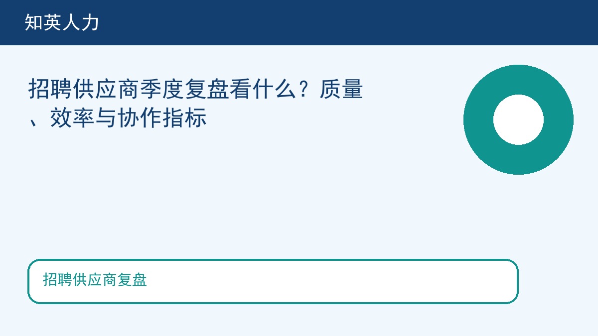 招聘供应商复盘主题图，知英人力招聘服务内容