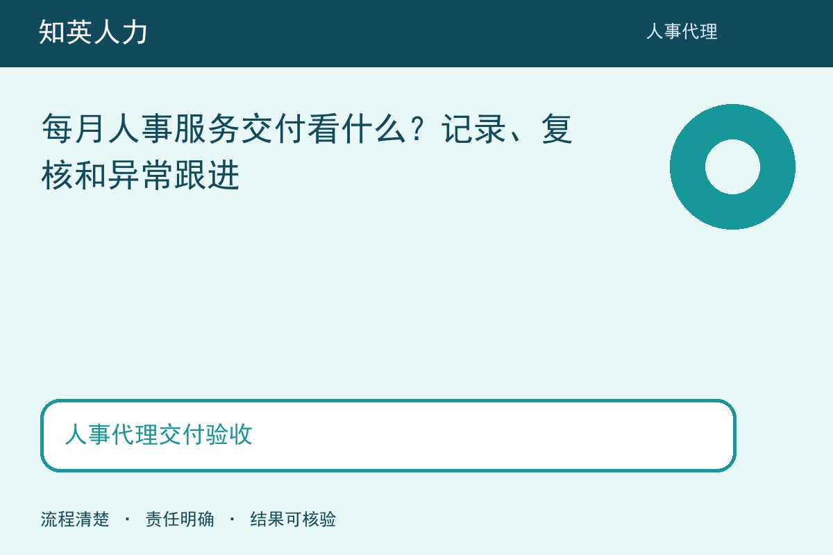 知英人力人事代理交付验收主题图：范围、责任与结果核对