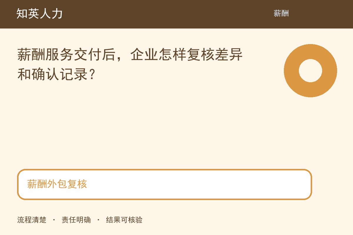 知英人力薪酬外包复核主题图：范围、责任与结果核对