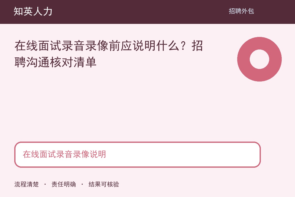 知英人力在线面试录音录像说明主题图：范围、责任与结果核对