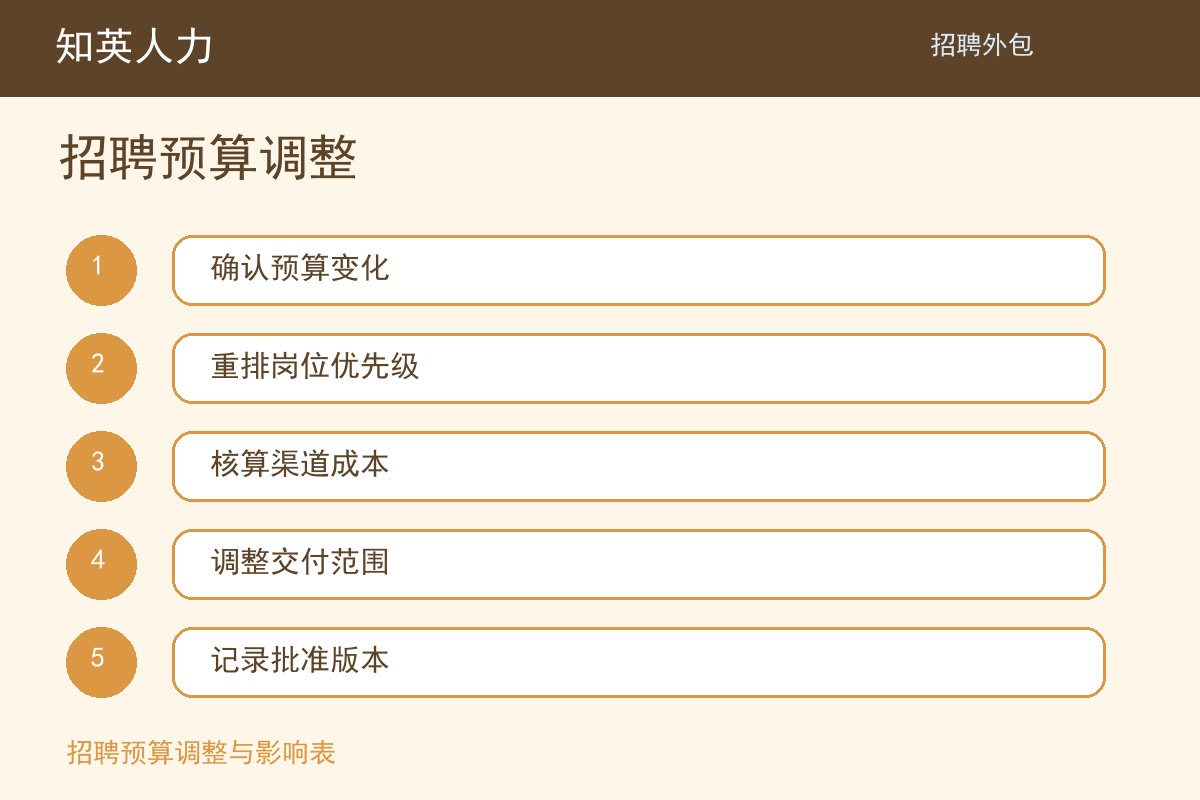 知英人力招聘预算调整五步执行流程图