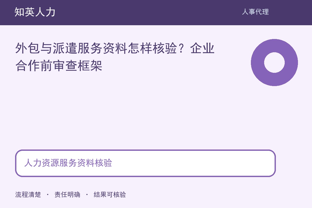 知英人力人力资源服务资料核验主题图：范围、责任与结果核对
