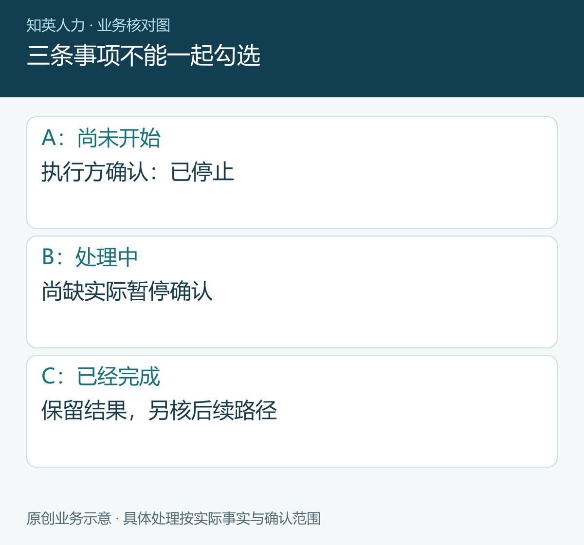 三条事项不能一起勾选